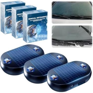 Imagem de Dispositivo eletromagnético de remoção de neve de carro, instrumento anticongelante anticongelante para raspagem de gelo, alimentado por energia solar, pacote com 3