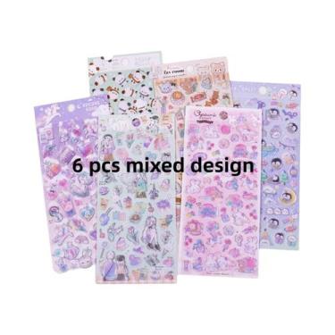 Imagem de Adesivos Decorativos Com Estampa De Animais Em Cores Doces, 3 Peças, A