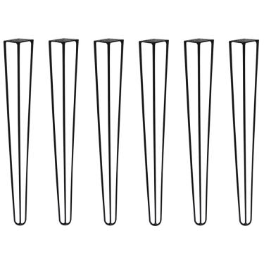 Imagem de Kit 6 Pés de Metal 60 CM Hairpin Legs Mesa de Canto Aparador Preto G41