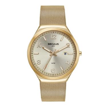 Imagem de Relógio Seculus Masculino Ref:77288gpsvda2 Slim Mesh Dourado