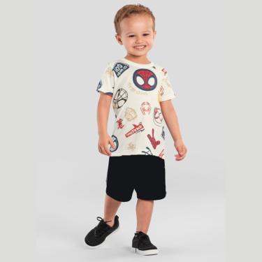 Imagem de Camiseta Infantil Menino Homem-Aranha Off White - Brandili