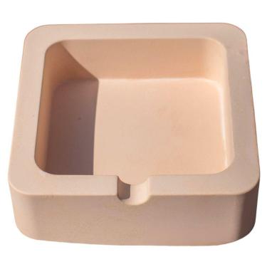 Imagem de Cinzeiro Quadrado 9cm Aleta Artesanal Em Cimento Palha