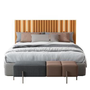 Imagem de Cabeceira Com Led Para Cama De Casal Sapporo Nature