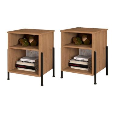 Imagem de Jogo Mesas De Cabeceira Industrial Snow