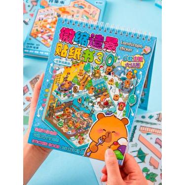Imagem de Livro Caderno Adesivo Capivara 3D Cenários Pinça Mini Mundo - Klizz, A
