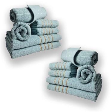 Imagem de Jogo De Toalhas 12pcs - 4 Banhos 4 Rosto 4 Tapetes Verde