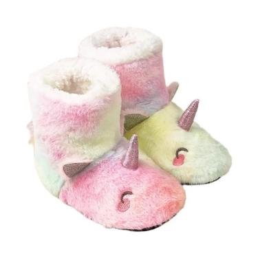 Imagem de Chinelos Infantis De Unicórnio Com Desenho Animado, Acolchoados Em Alg