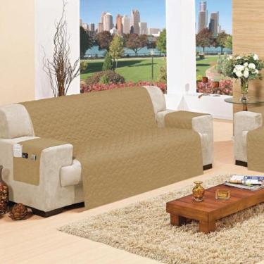 Imagem de Protetor para Sofá Castor 2 e 3 Lugares 100% Poliéster - Caramelo - VI