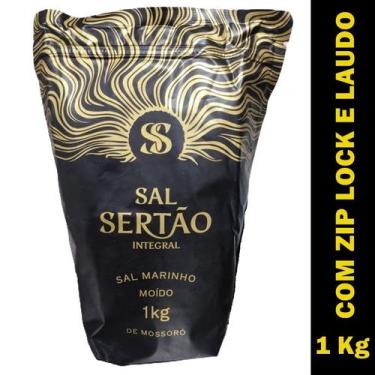 Imagem de Sal Marinho Integral de Mossoró 1 Kg Sal Sertão Premium Zip Lock com L