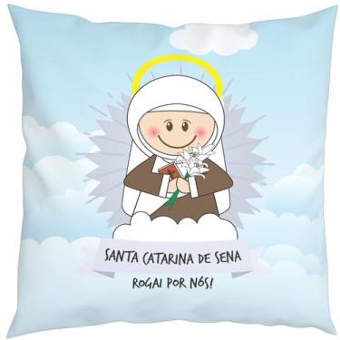 Imagem de Almofada Com Enchimento Oração Santinho Santa Catarina de Sena - Fabri