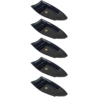 Imagem de Conjunto 5 Barcas para Sushi Comida Japonesa Oriental Pretos Uno Coza 