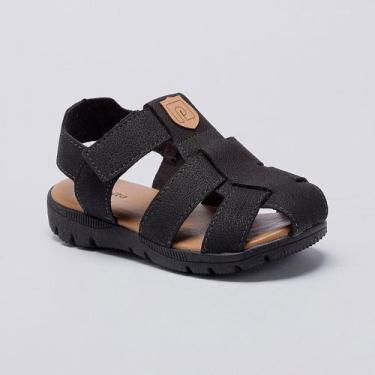 Imagem de Sandália Infantil Menino Pequito Fechada, 23, Preto