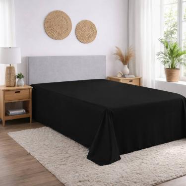 Imagem de Lençol Queen Micropercal 400 Fios Sem Elástico – 1 Peça Alta Qualidade