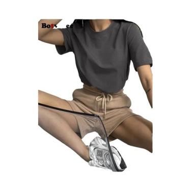 Imagem de Camisetas Básicas Oversized Femininas Em 21 Cores 100% Algodão Branco 