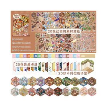 Imagem de Livro De Adesivos De Cenário Em Miniatura De Animais 3D Kawaii 20 Em 1