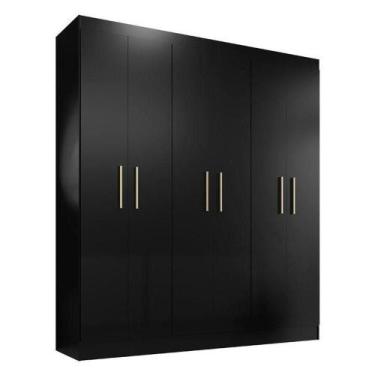 Imagem de Guarda Roupa Casal Ipê 6 Portas Preto Fosco - Kits Paraná - Kit's Para