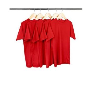 Imagem de Kit 5 Camisetas Juvenil Básica Lisa 100% Algodão Premium-Unissex