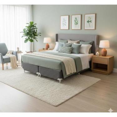 Imagem de Cama Box King Castor Super Luxo Latex Slx One Face 193x203x57 + Box Ca
