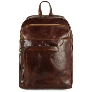 Imagem de Mochila Vintage de Couro para Laptop Unissex, TIME RESISTANCE, Marrom