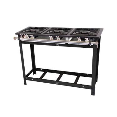 Imagem de Fogão Industrial Extra Gás Baixa Pressão 3 Bocas Duplas com Pé e Esper