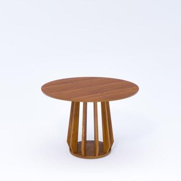 Imagem de Mesa de Jantar Redonda em Mdf Pitanga 109cm sem Vidro Madeira/Cinamomo