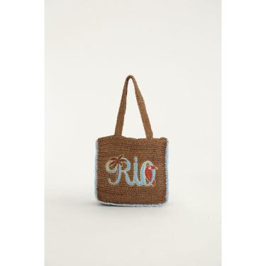 Imagem de BOLSA ARTESANAL FARM RIO TIPOGRAFICO LISO M-Feminino