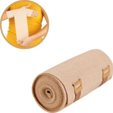 Imagem de Atadura Elástica Faixa Bandagem para Compressão Bege Ortho Pauher, 10 