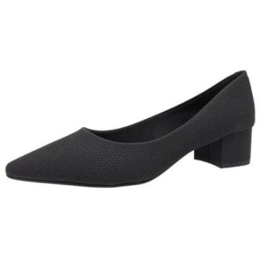 Imagem de Sapato Feminino Escamado Salto Bloco Baixo Social Beira Rio-Feminino