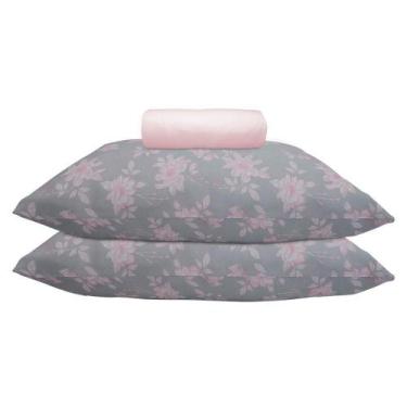 Imagem de Kit Jogo de Lençol Graz Queen 3 Peças 100% Algodão Malha Rosa - PORTAL