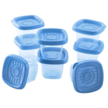 Imagem de Conjunto de Potes Plasútil Pop Quadrado Azul 70ml 8 Peças