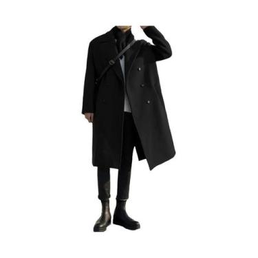 Imagem de Casaco Trench De Lã Masculino De Comprimento Médio, Moda Primavera 202