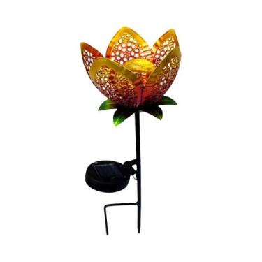 Imagem de Lâmpada Solar Em Forma De Lótus Para Decoração De Jardim, Luz De Rua P