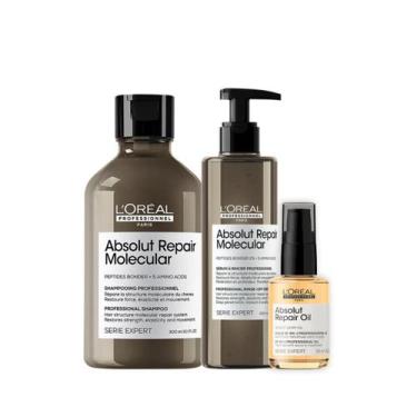 Imagem de Loreal Absolut Repair Molecular Shampoo + Sérum + Óleo - Loreal Profis