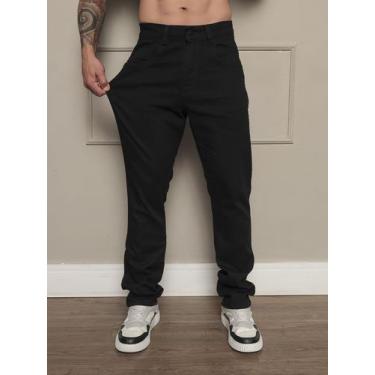 Imagem de Calças Jeans Masculina Preta Tradicional Original Com Elastano Lycra T