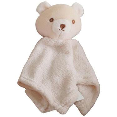 Imagem de Naninha para Meninos Coral Fleece 100% Poliéster 27x27cm Urso Bege - B