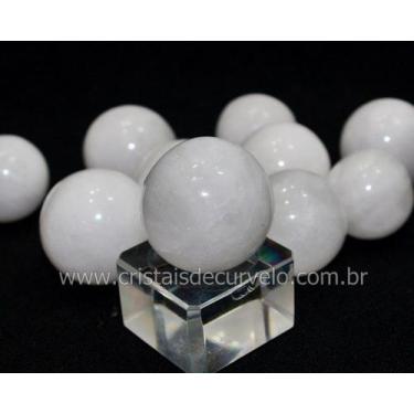 Imagem de 10 Mini Bolas de Quartzo Leitoso Esfera Natural 20 a 30 mm - Atacado -