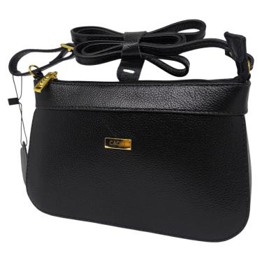 Imagem de Bolsa Feminina Tira de Transversal Fecho Pratico Couro Cacci