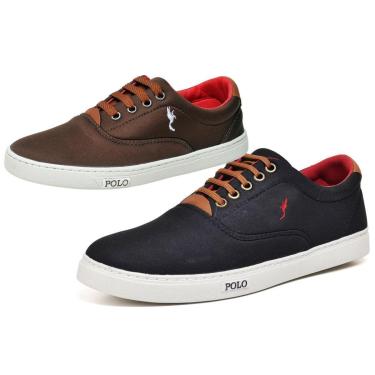 Imagem de Kit 2 Tênis Masculino Casual Sapatenis com Solado Confortável Ideal para o Dia a Dia e Estilo Urbano-Unissex