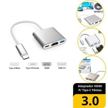 Imagem de Adaptador Tipo C para HDMI 4K Espelhamento Celular TV Monitor Alta Qua