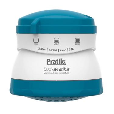 Imagem de Chuveiro Ducha Pratik 3 Temperaturas Azul Claro 5400W 220V