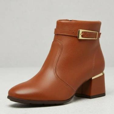 Imagem de Bota Feminina Ortopedica Modare Salto Baixo 5 Cm 7082207 Cor:CarameloT
