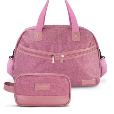 Imagem de Conjunto De Bolsas Viagem 2 Peças Joy Jacki Design Rosa