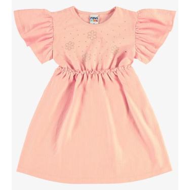 Imagem de Vestido Infantil Malha Texturizada Rovi Kids Rosa, 8, Rosa