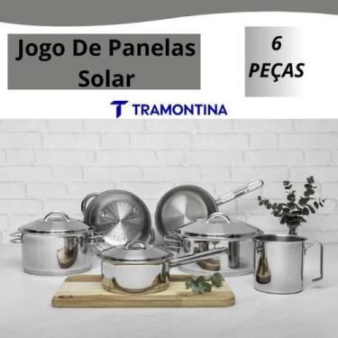 Imagem de Jogo de Panelas Tramontina Solar 6 Peças 65510200  Aço Inox Premium co