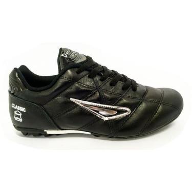 Imagem de Chuteira Couro Diavolo Classic Society, 44, Preto, Prata, Masculino