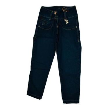 Imagem de Calça Jeans Infantil Menino Menina - anjo da mamãe, Dourado, Escuro, 6