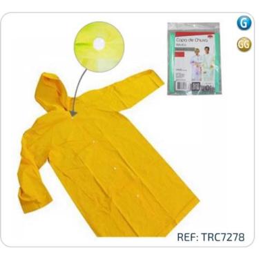 Imagem de Capa de chuva adulto de plastico G/GG com botao colors110x65cm Top Rio