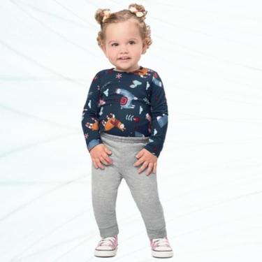 Imagem de Calça Moletom Felapa Com Punho Alenice Infantil Feminina, Cinza, 03