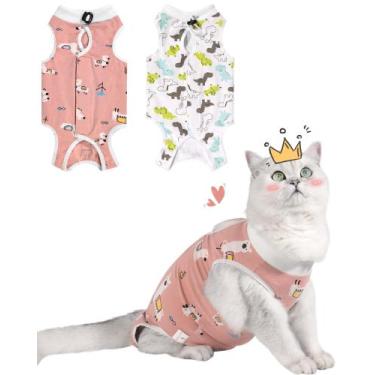 Imagem de Macacão de recuperação pós-cirúrgica para gatos Purrpurrpets, 2 unidad