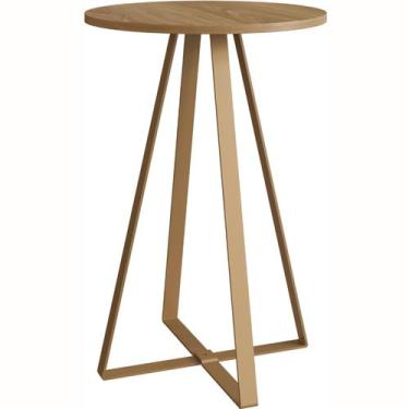 Imagem de Mesa Lateral Redonda Artesano 65 cm (altura) em MDP Hanover Estrutura 